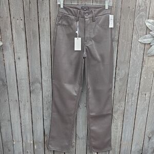 Good Ametica Brown Leather Pants Nwt Size 6/28